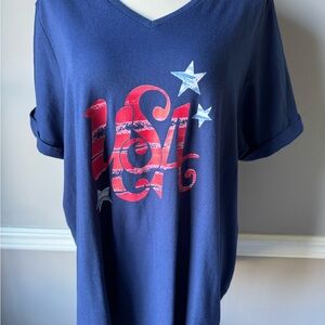 Navy Blue USA Graphic T-Shirt